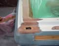 Step 4: Any damage to be repaired must first be sanded down to the laminate over a large area