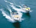 Modified hull and modern drive system on the Drago 29 WB with diesel (left) and traditional V-hull and V-6 petrol engine (right)