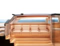 The interior is equipped with ample seating.