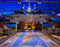 The floor mosaic by "Christina O" is modelled on an antique fresco.