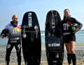 The German motosurf duo at the qualifying heats in Fujairah at the weekend Sebastian Lux and Jennifer Beckmann.