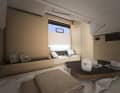 Below deck, the designers focussed on the feeling of space