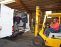 Delivery of the motors to the test hall.