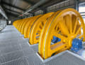 The trough of the new ship lift is suspended from 224 ropes that run over 112 double-grooved pulleys