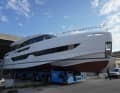 A view of the starboard side. The tender will later be parked on the foredeck.