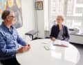 In conversation: Arndt-Helge Grap talks about his job, here with Uske Berndt
