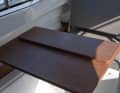 The saloon: A table with bench seat was installed on the port side