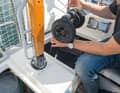 Das flache, 1,13 Meter lange Board lässt sich leicht verstauen. Die Räder können für ein kleineres Packmaß auch abgeschraubt werden