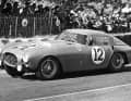 The Ferrari 375MM with the number 12 at a race in Europe before the fatal accident in Mexico, which only the car's engine survived