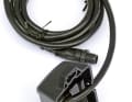 Garmin's Steadycast is mounted on a horizontal surface, does not require a hole for the waterproof moulded cable