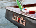 The e-water taxi bears the name "Lucietta".
