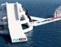 Climb up the 2.50 metre high Splash Tower ...