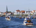Arrival of the solid trawlers in this year's guest harbour in Lübeck