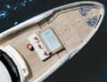The pool is located on the foredeck, which is the centre of attention today.