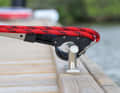The head extends, at the same time the hook wraps around the cleat and ...