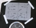 Drilling template: A mounting location for the display is found. All mounting holes are drilled according to the template