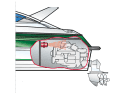 Fire extinguishing system when installed: The extinguishing agent must always be directed towards the engine