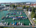 Der Interboot-Hafen in Friedrichshafen am Bodensee
