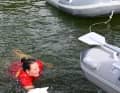 Messe-See: Vorführung der DLRG-Wasserrettung mit Hunden
