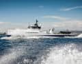 Full speed ahead: With its axe bow and 4472 kW in the engine room, "Fast & Furious" reliably reaches over 20 knots; the four engines were supplied by Caterpillar
