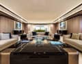 Harmony in contradiction: As here in the salon, shipyard manager Dragnis prefers light colours, while designer Vafiadis appreciates dark woods. "O'Ptasia" is their eleventh joint project