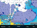 Garmin: Good at close range, but the magnification is very strong for echoes further away. This is good for recognising obstacles; distant contours are somewhat overdrawn. Sea marks are superimposed over the radar echoes