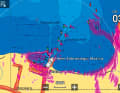 Raymarine: Here too, buoys, piers and the coast are clearly recognisable and not overdrawn. Small vessels or obstacles require a closer look. However, radar echoes can obscure sea marks