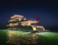 Underwater lights ensure atmospheric anchoring.