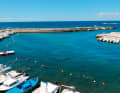 Entrance and pier of the harbour of San Giorgio in Gallipoli