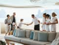 Reception of the guests on "Lady E" and ...