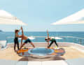 Yoga on "Lady E", bookable via Burgess.