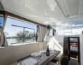 The panoramic glazing all round ensures optimum views and plenty of light in the saloon.