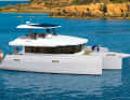 The trimaran has two cabins: in the deckhouse and on the flybridge