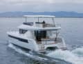 The boat is powered by two 250 hp engines