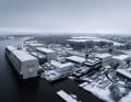 Big White: Zum technischen Stapellauf präsentierte sich die Werft aus Schacht-Audorf winterlich.