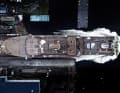 Bird's-eye view: The helipad, glass dome, pool and a possible rear hull of the tender can be seen from above.