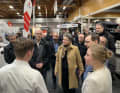 Magdeboot tour with political celebrities: from right, project manager Johanna Buhrke, trade fair managing director Steffen Schüller, the Minister for Infrastructure and Digital Affairs in Saxony-Anhalt, Lydia Hüskens, next to her Thorsten Kroll, Councillor for Finance and Assets of the state capital Magdeburg