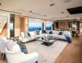 So soll die Lounge des Hauptsalons der 112 Terrace aussehen. Der Bildschirm surrt aus der Deckenverkleidung hervor.