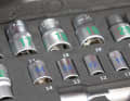The nuts are well labelled and sorted by colour