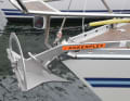 The stainless steel version on the bow of our test boat
