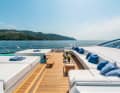 Plenty of storage space is available on the 100 square metre Sundeck