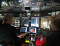 Night flight: Skipper Odd Arne Hermansen at his workplace
