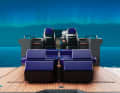 When the body sides are lowered, the sun loungers are combined to form an XXL lounger. They are multifunctionally adjustable