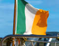 The green of the Irish flag stands for the Catholic south of the country, the orange for the Protestant north and the white for peace between the two ethnic groups