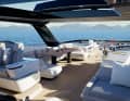 The lounge and dining table are shaded. The hardtop can be opened if required.