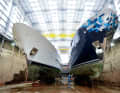 Plenty of space: two 75 by 24 metre dry docks can accommodate two yachts side by side and one behind the other