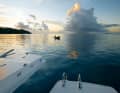 The dinghy as an indispensable companion against a picturesque monsoon backdrop