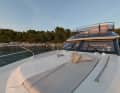 The sunbed in the bow.