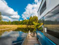 The journey on the water is very leisurely