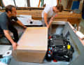 Sandwich construction makes it possible: the motor housing weighs less than ten kilos